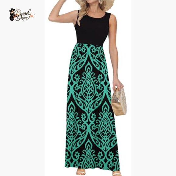 Polyester Spandex Sleeveless Wrap Maxi Dress Casual Maternity - Picture 2 of 7